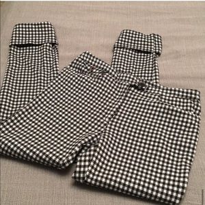 Anthropologie gingham crop pants kick flare